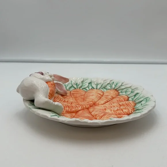 Vintage Palm Tree Company Bunny Carrot Plate Easter Spring Made in Taiwan - Picture 13 of 16
